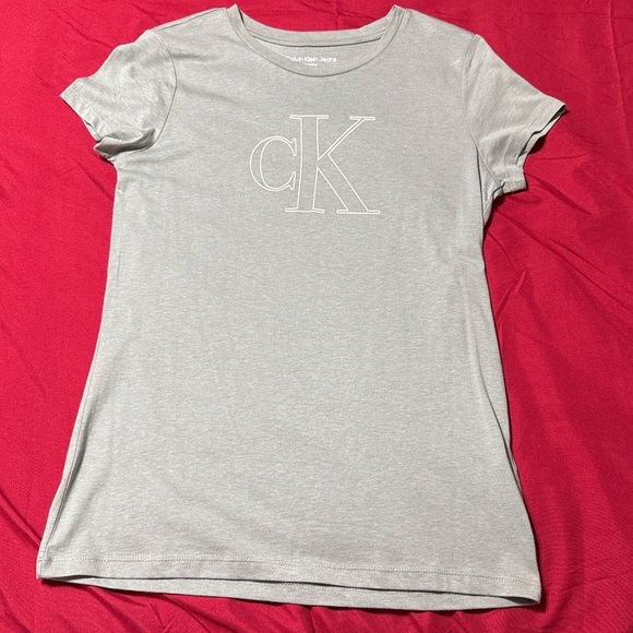 Calvin Klein Jeans Light Gray Kids Tee - Picture 1 of 4